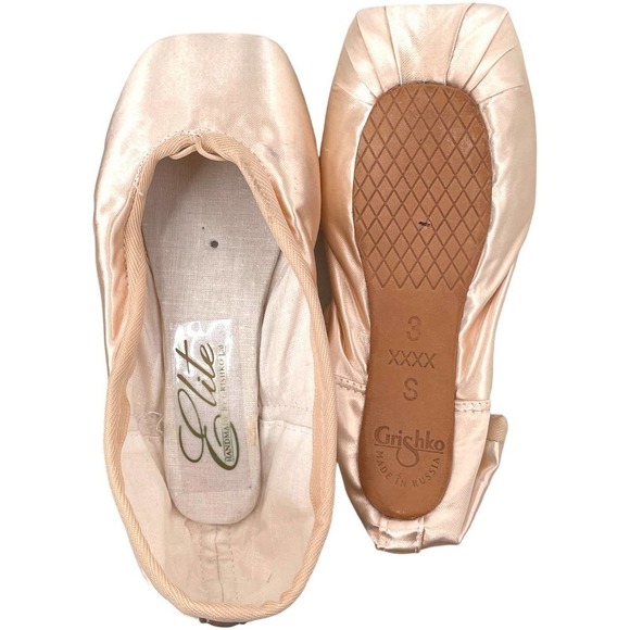 Grishko Elite European Pink Hard Shank Ballet Pointe Shoes Size 3.0 4X SS - Picture 2 of 10